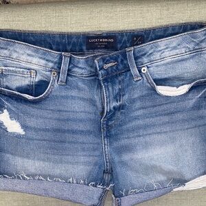 Lucky Brand Blue Distressed Denim Cutoff Shorts